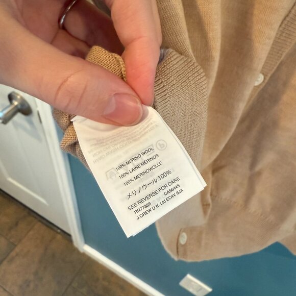 J. Crew Merino Wool Tan Cardigan - Picture 4 of 4